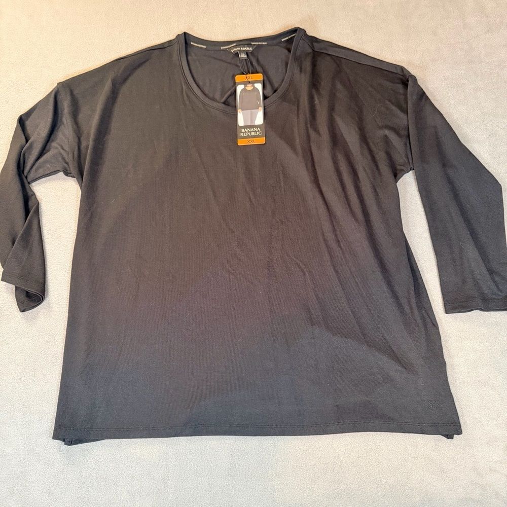 Banana Republic Women’s Black Long Sleeve Top/Shirt/Blouse- Soft- XXL- NWT